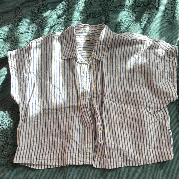 Madewell Tops - Madewell crop stripe button down large